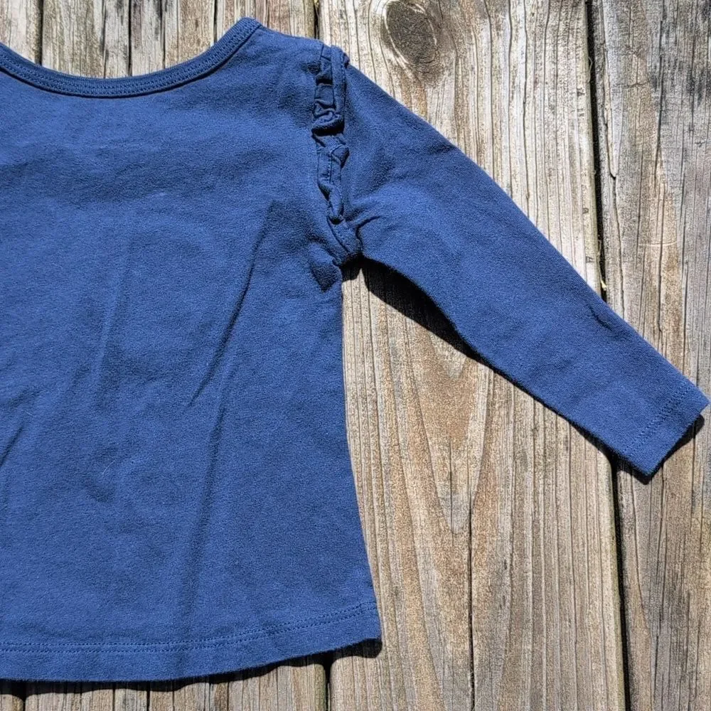 Carter's 18 Month Girls Blue Long Sleeve Gold Glitter She Rex Tee Shirt - Picture 8 of 8